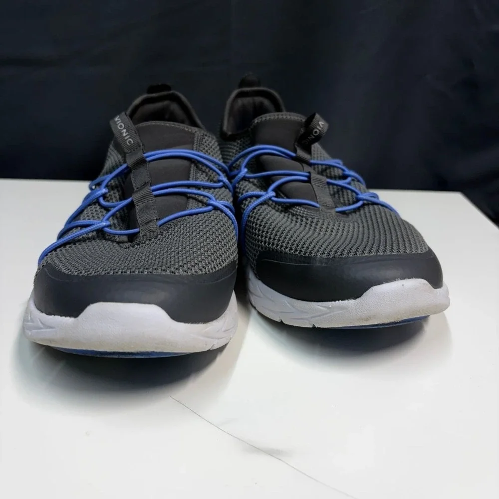 Vionic Sneakers Bungee Lace Orthotic Womens 10W EU41 Gray Blue Jada Pre-owned